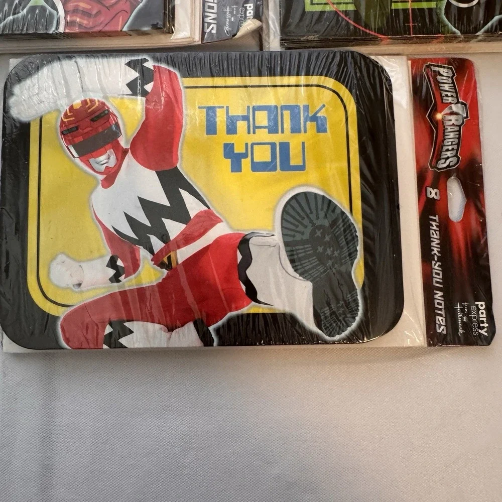 Vintage Power Rangers Birthday Party Invitations (16) And‎ Thank You Cards (8)